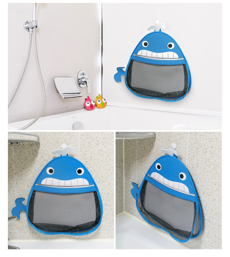 Egosy Baby Bath Tub Toy Mesh Cartoon Storage Bag Large Capacity Bath Toy Holder 